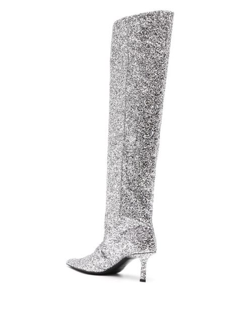 Alexander Wang Viola 60mm glitter long boots - Silver