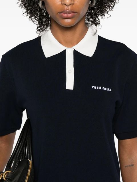 Miu Miu cotton polo shirt - Blue