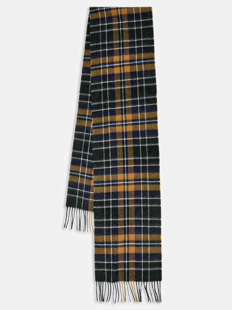 Barbour szalik wełniany kolor zielony wzorzysty USC0137 - zdjęcie produktu nr 1