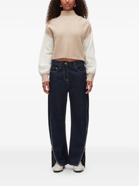 3.1 Phillip Lim colour-block zip-sleeve turtleneck - Neutrals