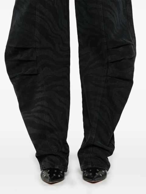 ROTATE BIRGER CHRISTENSEN zebra twill trousers - Black