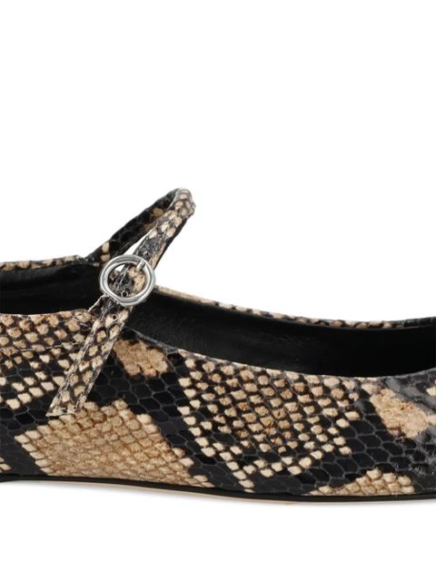 Aeyde animal-print buckle-detail ballet flats - Brown - zdjęcie produktu nr 2