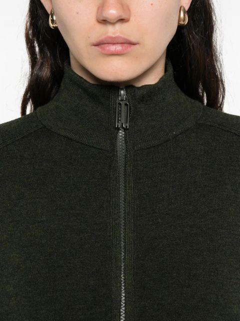 Victoria Beckham zip-front patch-pocket cardigan - Green