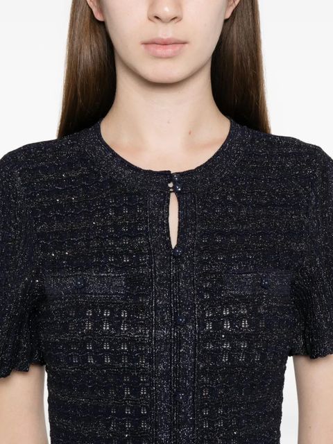 SANDRO embellished knitted maxi dress - Blue