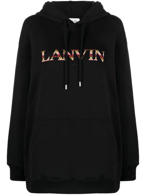 Lanvin logo-embroidered hoodie - Black - zdjęcie produktu nr 1