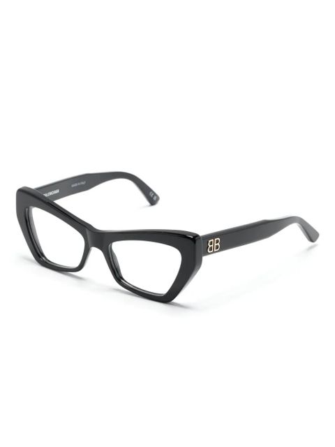Balenciaga Eyewear logo-lettering cat-eye glasses - Black - zdjęcie produktu nr 2