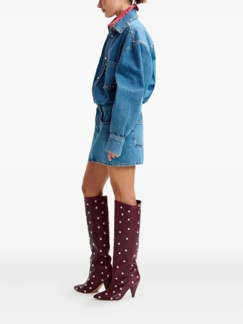 Essentiel Antwerp studded denim mini day dress - Blue - zdjęcie produktu nr 2