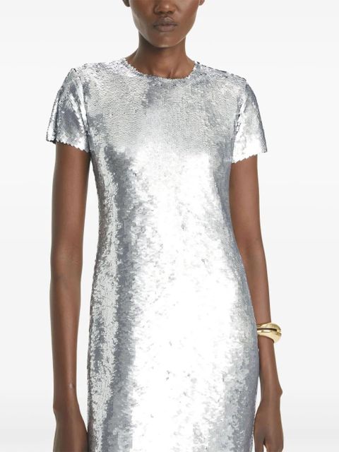 Tory Burch sequin-embellished T-shirt dress - Silver