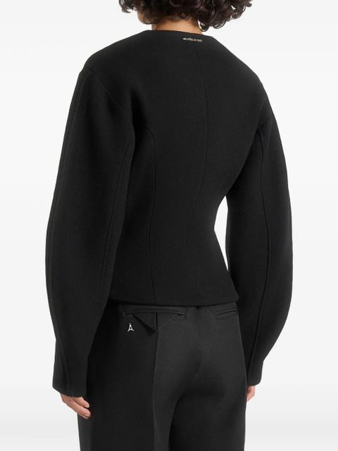 Manière De Voir Aya balloon-sleeve hourglass jacket - Black