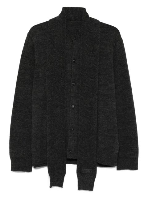 MM6 Maison Margiela buttoned tie-neck cardigan - Grey - zdjęcie produktu nr 1