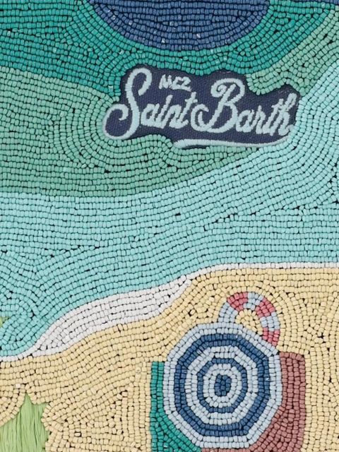 MC2 Saint Barth beaded beach-motif clutch bag - Blue