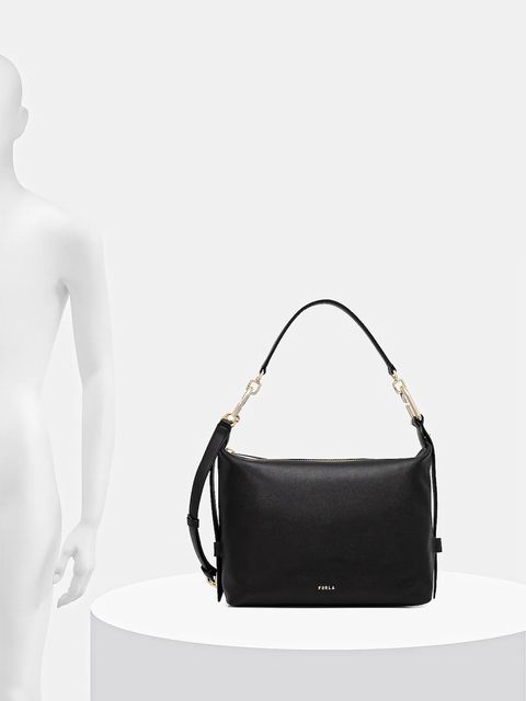 Furla torebka skórzana Tonie M Hobo kolor czarny WB01964 BX2045 O6000