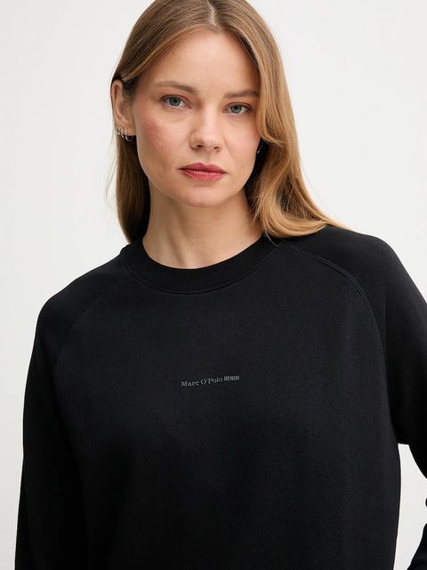 Marc O'Polo bluza bawełniana damska kolor czarny gładka 5000006286 - zdjęcie produktu nr 2