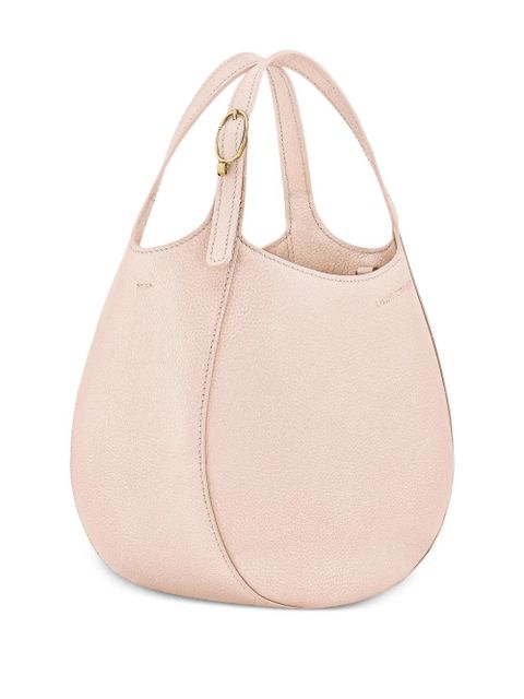 Longchamp small Le Foulonné grained-leather tote bag - Neutrals