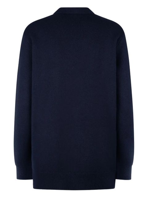 LOEWE button-fastening asymmetric cardigan - Blue - zdjęcie produktu nr 2