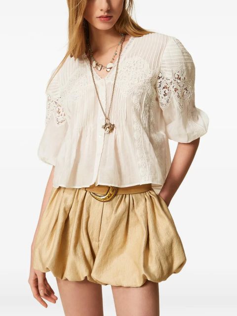 TWINSET lace-detail shirt - White - zdjęcie produktu nr 2