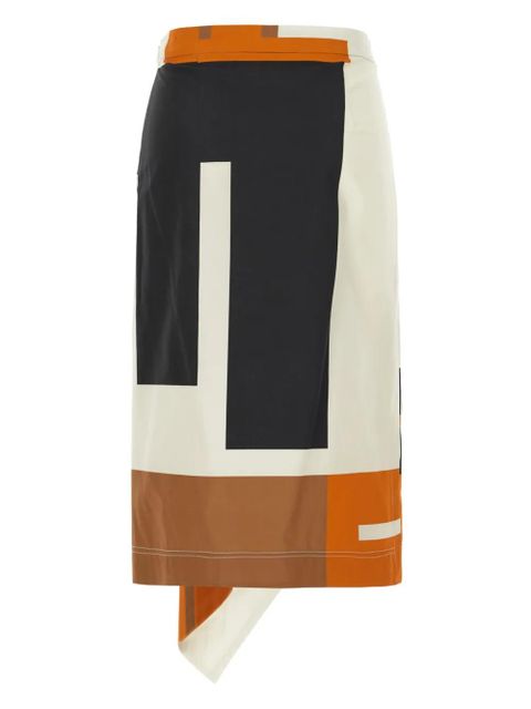 FENDI FF Puzzle-print midi skirt - Neutrals - zdjęcie produktu nr 2