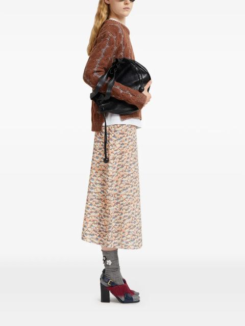 Marni floral-print midi skirt - Neutrals