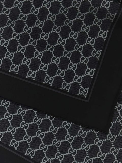 Gucci logo silk scarf - Black - zdjęcie produktu nr 2
