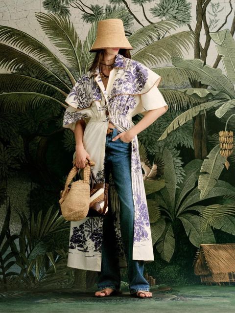 Johanna Ortiz Paper Flower floral-print trenchcoat - Neutrals