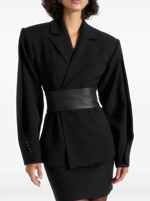Manière De Voir Marie twist sleeve belted blazer - Black - zdjęcie produktu nr 1