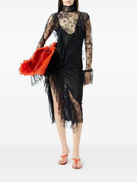 Blumarine chantilly-lace midi dress - Black - zdjęcie produktu nr 2