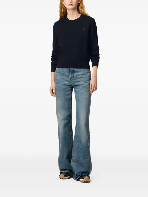 AMI Paris Ami De Coeur wool crew-neck sweater - Blue - zdjęcie produktu nr 2