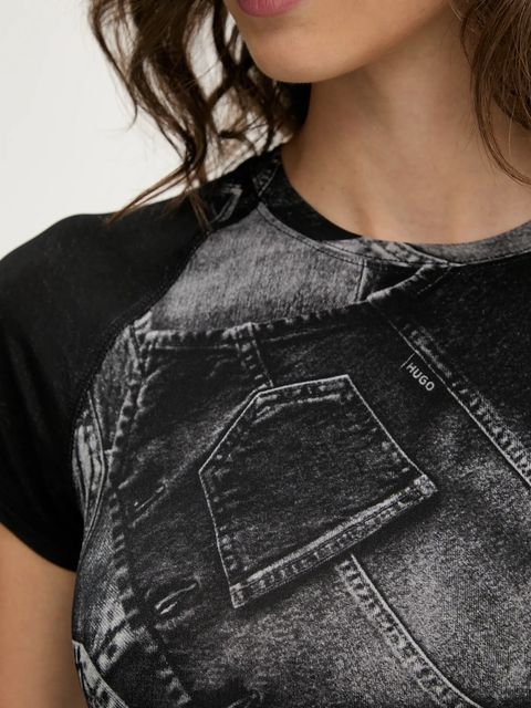 Hugo Blue t-shirt damski kolor czarny 50552585