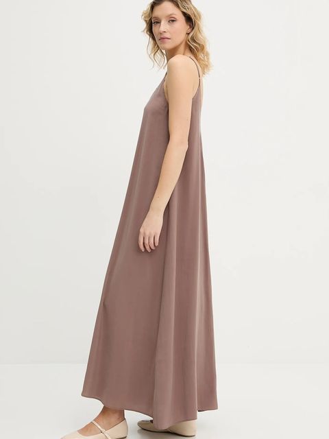 Answear.LAB sukienka kolor brązowy maxi rozkloszowana - zdjęcie produktu nr 1