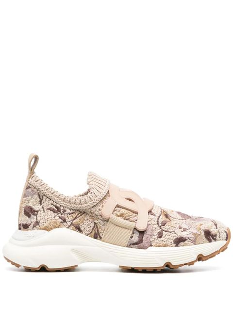 Tod's floral-embroidered slip-on sneakers - Neutrals - zdjęcie produktu nr 1