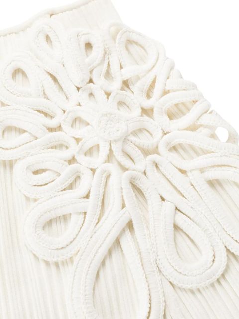 Cult Gaia Chasina floral-appliqué beach skirt - White