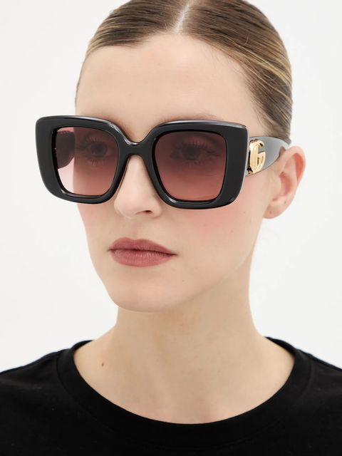 Gucci okulary przeciwsłoneczne damskie kolor czarny GG1975S