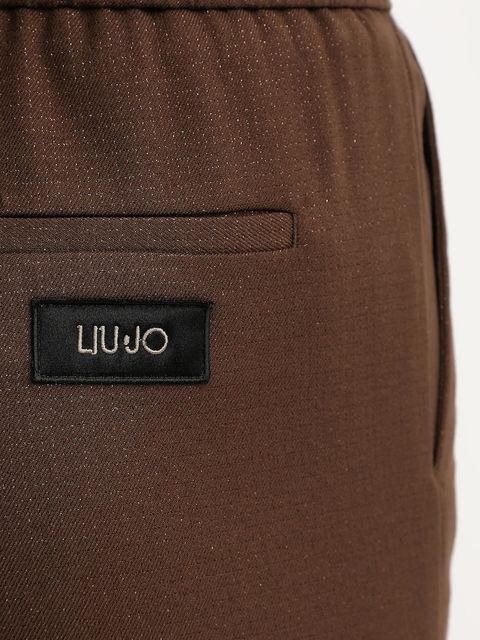 Liu Jo spodnie damskie kolor brązowy proste high waist MF5349 T159A - zdjęcie produktu nr 2