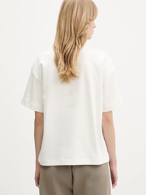 La Mania t-shirt bawełniany MARLO damski kolor beżowy MARLO