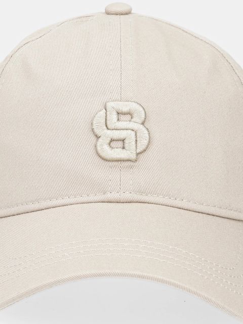 BOSS czapka z daszkiem bawełniana kolor beżowy z aplikacją 50533348 - zdjęcie produktu nr 2