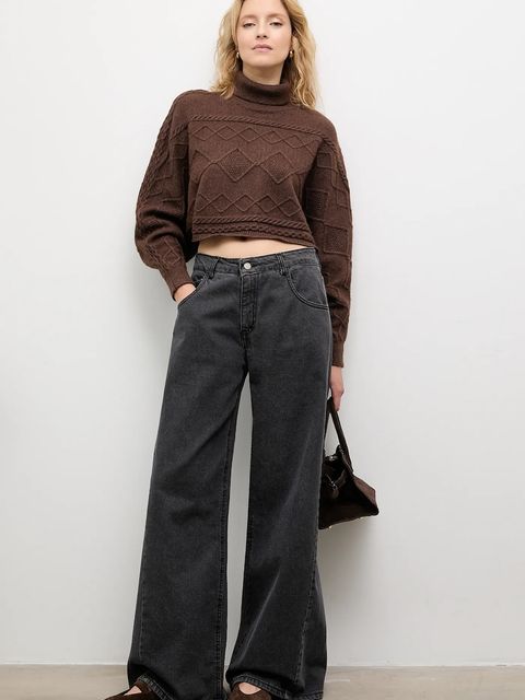 Answear.LAB sweter z kaszmirem damski kolor brązowy ciepły z golfem - zdjęcie produktu nr 2