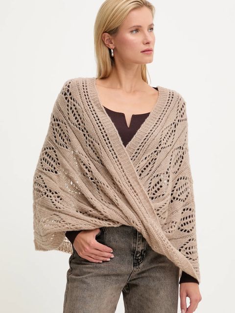 Answear.LAB komin z wełną merino damski kolor beżowy gładki - zdjęcie produktu nr 1