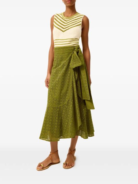 Marie Oliver bow ruffle skirt - Green