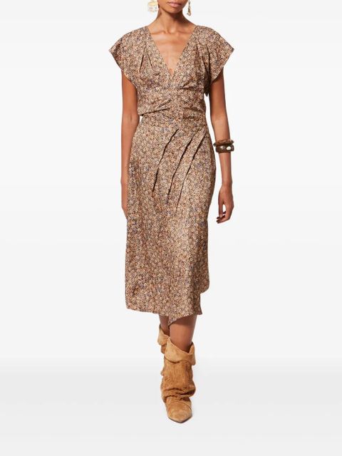 ISABEL MARANT draped caciamain midi skirt - Neutrals