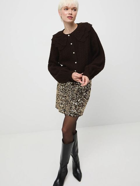 Medicine kardigan damski kolor brązowy - zdjęcie produktu nr 2