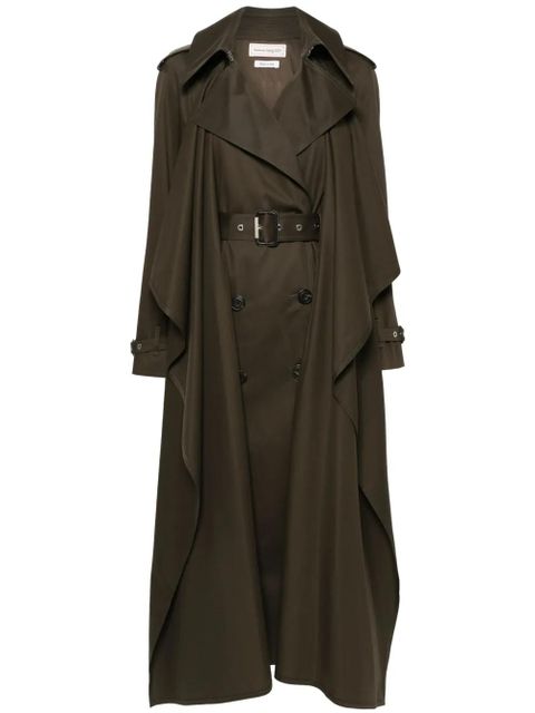 Alexander McQueen layered trench coat - Green - zdjęcie produktu nr 1