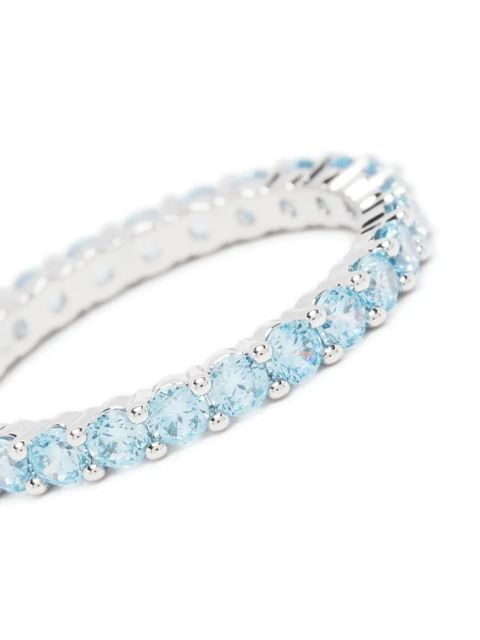 Swarovski round cut gem embellished ring - Silver