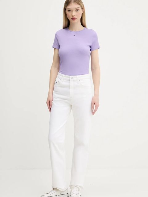 Tommy Jeans t-shirt damski kolor różowy DW0DW17383