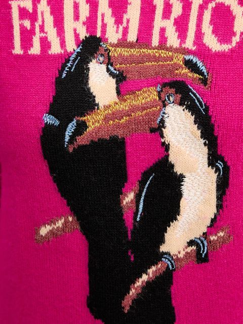 Farm Rio sweter z dodatkiem wełny damski kolor różowy 352085