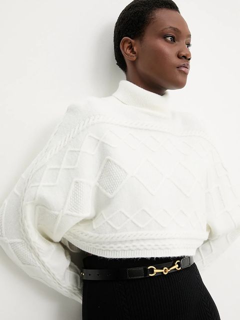 Answear.LAB sweter z kaszmirem damski kolor beżowy ciepły z golfem - zdjęcie produktu nr 1