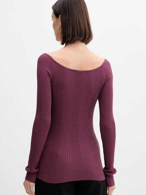 United Colors of Benetton sweter damski kolor fioletowy lekki 16UYD10E7