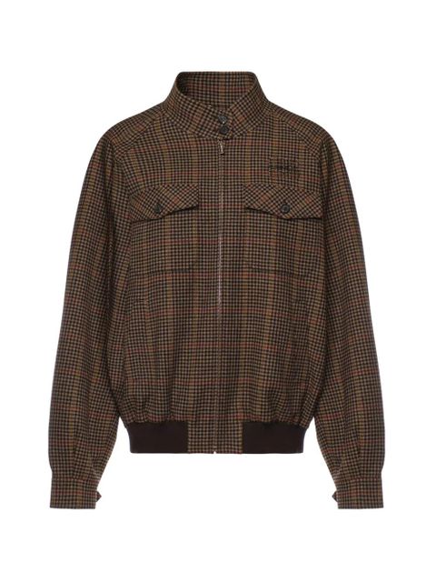 Miu Miu checked zip-fastening jacket - Brown