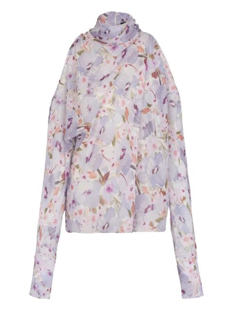 Balmain flowers-print blouse - Purple - zdjęcie produktu nr 1