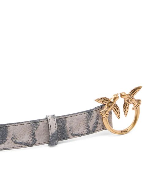 PINKO bird-buckle patterned belt - Grey
