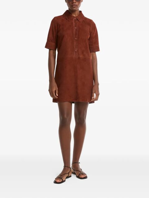 Yves Salomon double-sided buttoned lambskin mini dress - Brown - zdjęcie produktu nr 2